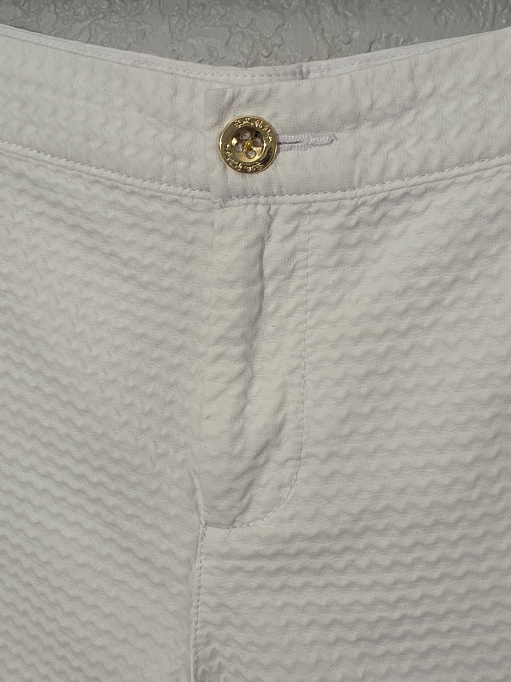 Lilly Pulitzer The Buttercup Scalloped Shorts White Textured Cotton Womens 14 - Picture 4 of 9